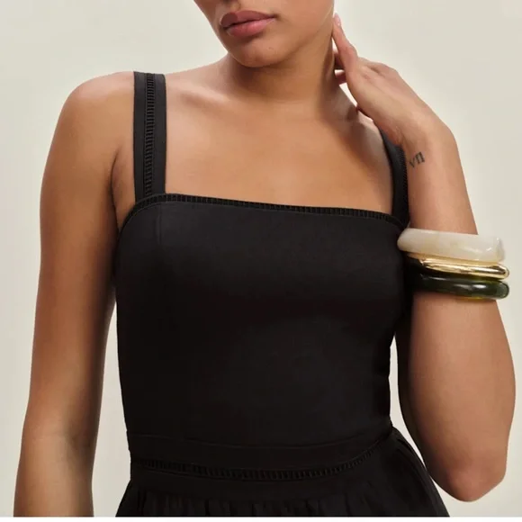 cabana mini dress in linen Lake Como Smocked Waist Dress
